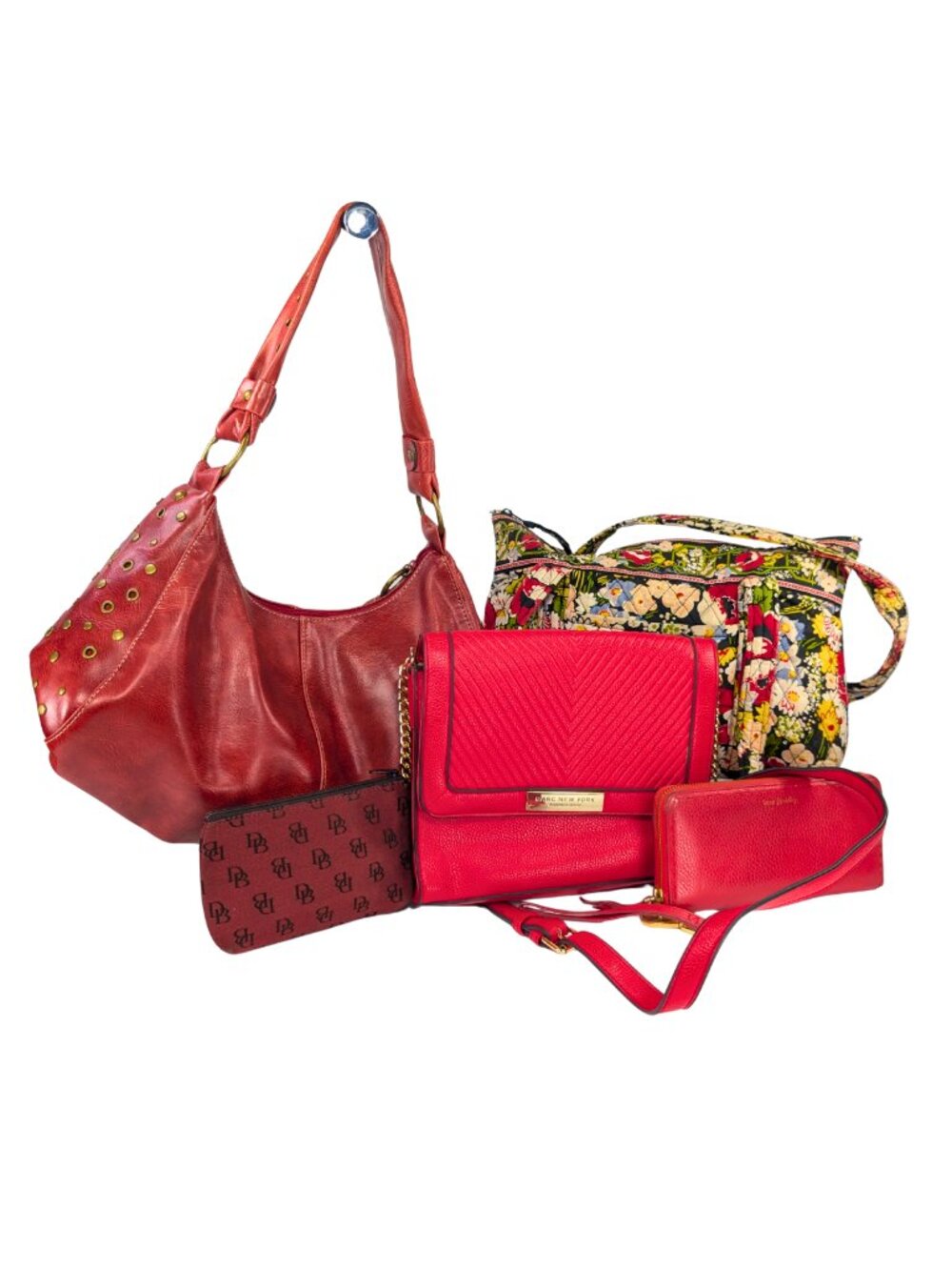 Red Purse Wallet Bundle Vera Bradley Marc New York Leather Quilted Y2K Zippy